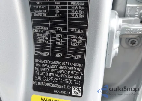 2021 Land Rover Discovery Sport S z USA, uszkodzony, nr VIN SALCJ2FX5MH902640